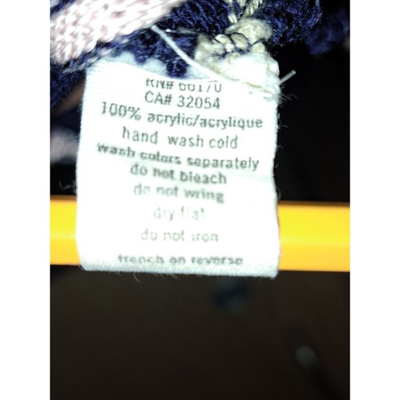 J. Crew Girls L Navy Blue Zigzag Striped Knit Sweater Long Sleeve Pullover - Picture 6 of 6